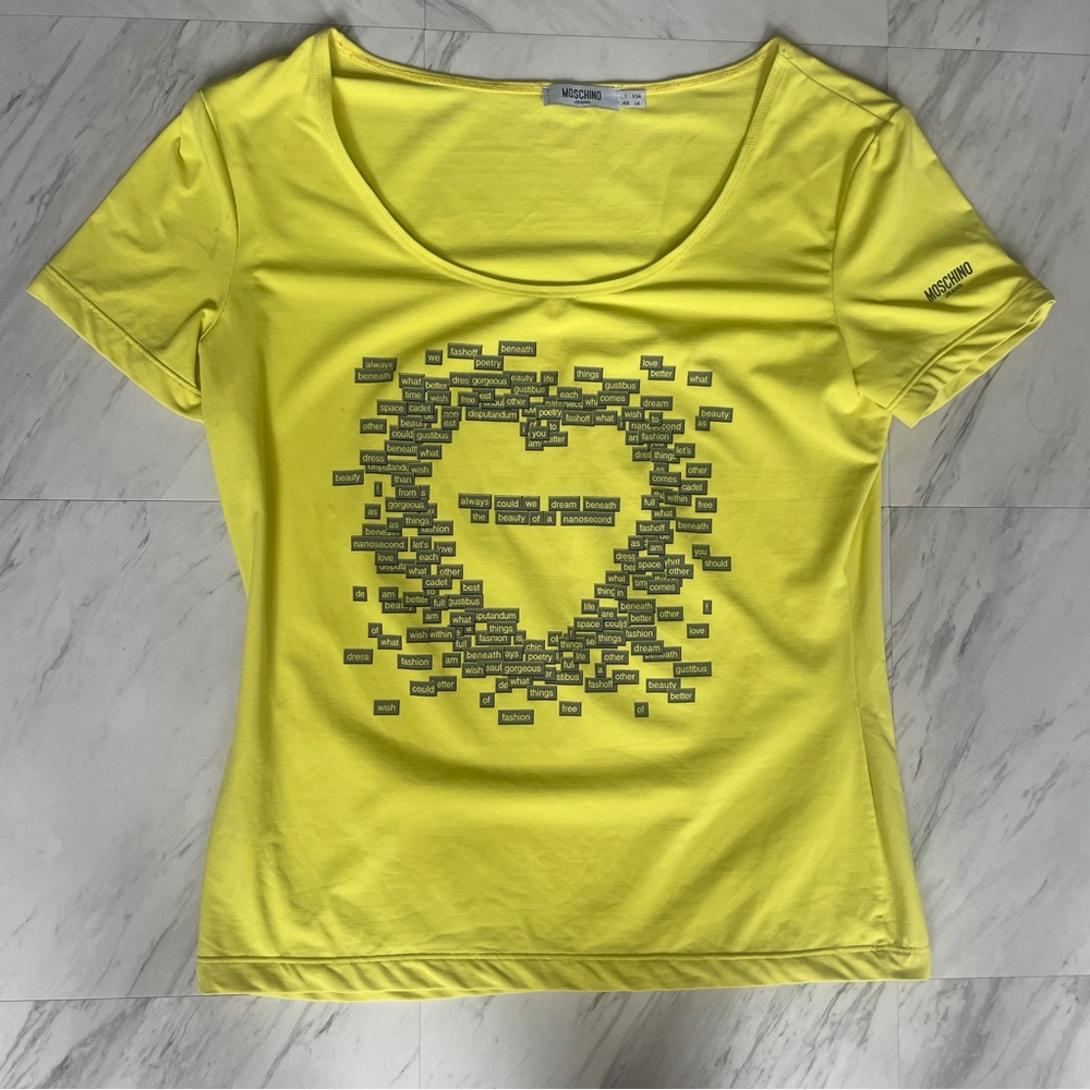 Moschino Jeans yellow short sleeve tee size L Large
